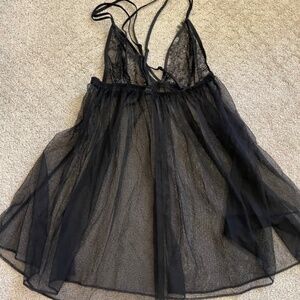 Victoria's Secret Sheer Black Lingerie Slip